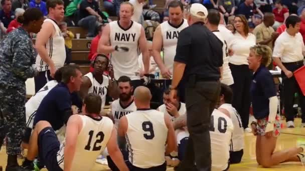 Marines Play Navy Game Seated Volleyball — Stock Video