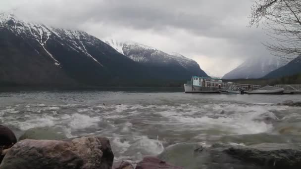 Snyder Creek Teče Jezeře Mcdonald Národním Parku Glacier — Stock video