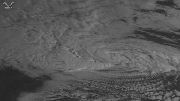 天气图追踪桑迪飓风 — 图库视频影像