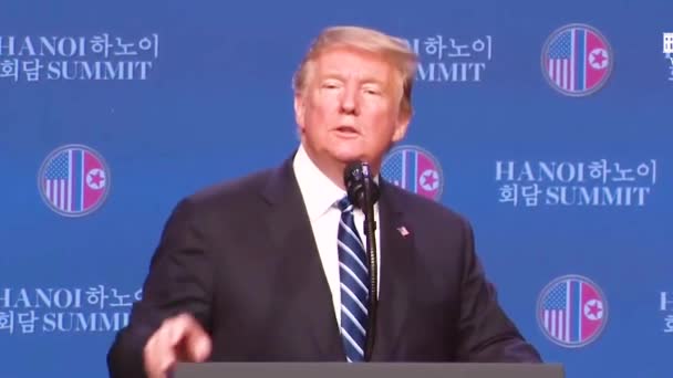 2019 Prezydent Usa Donald Trump Zwołuje Konferencję Prasową Szczycie Wietnamie — Wideo stockowe