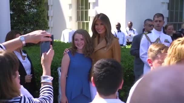 2018 First Lady Melania Trump Bejelentette Legjobb Kezdeményezésű Kampányát Iskolás — Stock videók