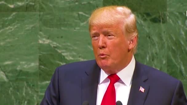 2018 Presiden Amerika Serikat Donald Trump Berpidato Hadapan Majelis Umum — Stok Video
