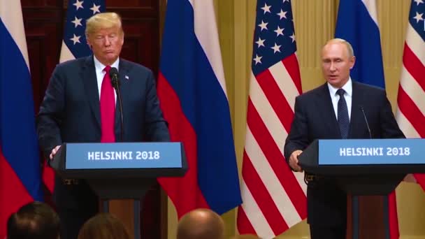 2018 Americký Prezident Donald Trump Pořádá Svém Summitu Helsinkách Finsku — Stock video