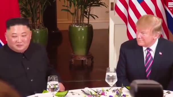 2019 Presiden Amerika Serikat Donald Trump Bertemu Dengan Presiden Korea — Stok Video