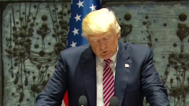 2017 Président Américain Donald Trump Président Israélien Reuven Rivlin Échangent — Video
