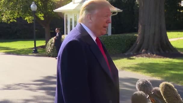 2018 Amerikaanse President Donald Trump Spreekt Met Verslaggevers Zegt Dat — Stockvideo