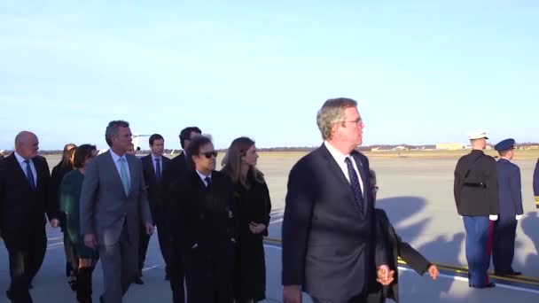 2018 Members Bush Family Arrive Funeral President George Bush — Stock Video