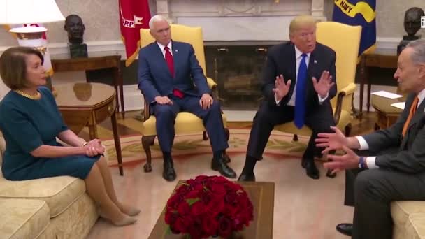 2018 Presidente Usa Donald Trump Incontra Chuck Schumer Nancy Pelosi — Video Stock