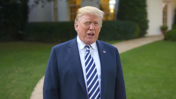 2018 Amerikaanse President Donald Trump Maakt Bekend Dat Orkaan Florence — Stockvideo