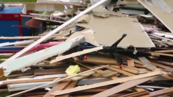 2018 Bilder Skräp Wilmington North Carolina Med Omnejd Efter Orkanen — Stockvideo
