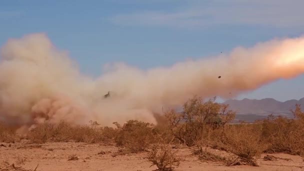 2018 Letadla Himars Rakety Jsou Odpáleny Mobilního Odpalovače — Stock video