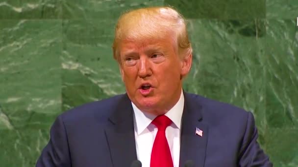 2018 Amerikaanse President Donald Trump Spreekt Algemene Vergadering Van Verenigde — Stockvideo