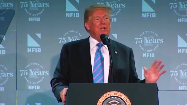 2018 Präsident Donald Trump Spricht Über Die Verhaftung Von Einwanderern — Stockvideo