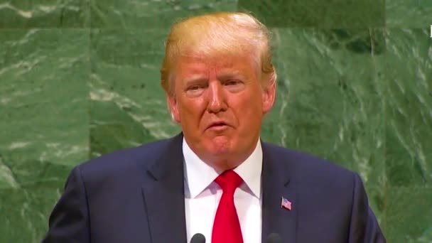 2018 Prezydent Usa Donald Trump Przemawia Zgromadzenia Ogólnego Organizacji Narodów — Wideo stockowe