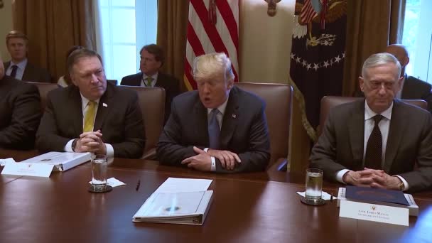 2018 Président Américain Donald Trump Exprime Devant Conseil Des Ministres — Video