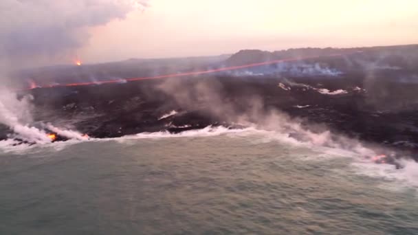 2018 Muito Boa Antena Vulcão Kilauea Erupção Havaí Com Grande — Vídeo de Stock