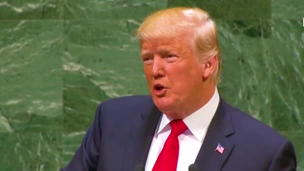 2018 Amerikaanse President Donald Trump Spreekt Algemene Vergadering Van Verenigde — Stockvideo