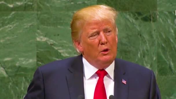 2018 Presiden Amerika Serikat Donald Trump Berpidato Hadapan Majelis Umum — Stok Video