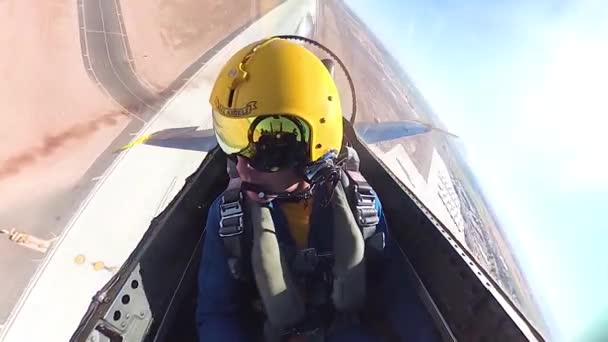 2018 Pilota Cockpit Pov Vola Con Jet Blue Angels Eseguendo — Video Stock