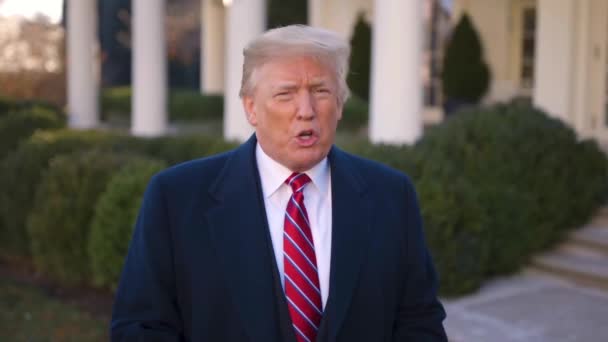 2018 Amerikaanse President Donald Trump Maakt Bekend Dat Isis Verslagen — Stockvideo