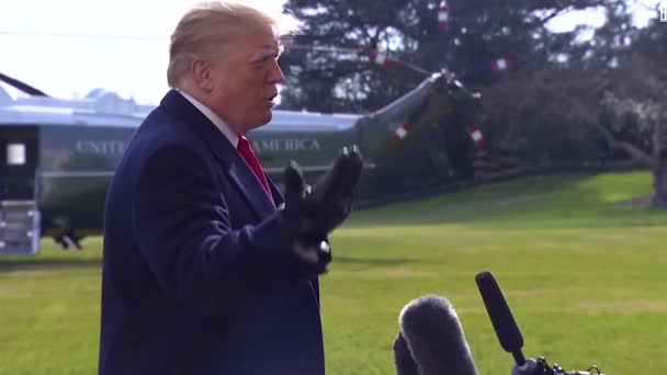 2018 President Donald Trump Speaks Reporters Telling Them Chief Staff — Stock Video