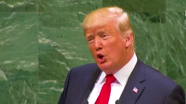 2018 President Donald Trump Addresses United Nations General Assembly New — Stock Video