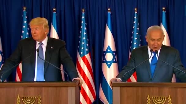 2017 Usa President Donald Trump Och Israels Premiärminister Benjamin Netanyahu — Stockvideo