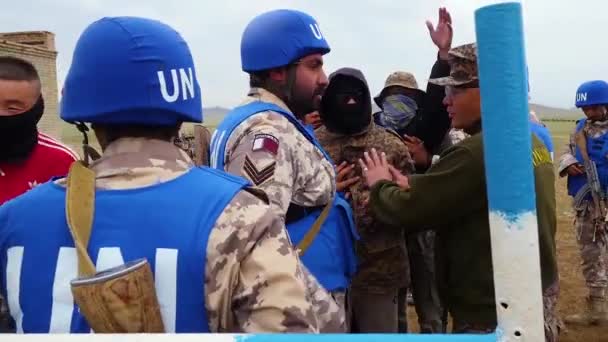2018年 国連陸上自衛隊兵士が中国 モンゴルで国連パトロール訓練を実施 — ストック動画