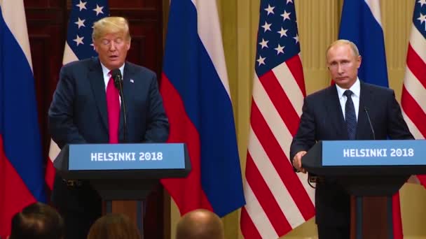 2018 Americký Prezident Donald Trump Pořádá Svém Summitu Helsinkách Finsku — Stock video