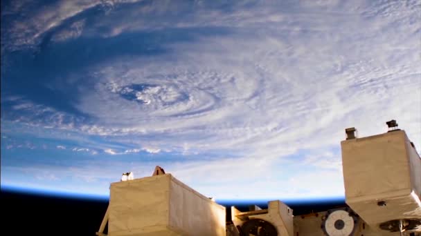 2018 Снимки Космической Станции Наса Ураган Флоренс Приближающейся Побережью Северной — стоковое видео