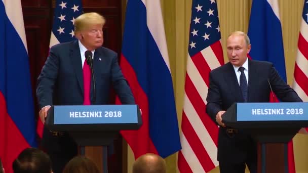 2018 Americký Prezident Donald Trump Pořádá Svém Summitu Helsinkách Finsku — Stock video