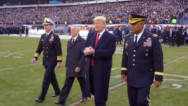 2018 Președintele American Donald Trump Participă Meciul Fotbal Marinei Armate — Videoclip de stoc