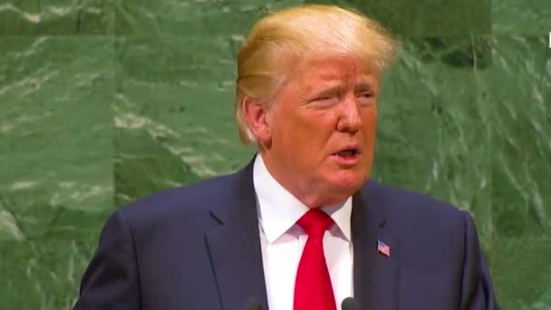 2018 Presiden Amerika Serikat Donald Trump Berpidato Hadapan Majelis Umum — Stok Video