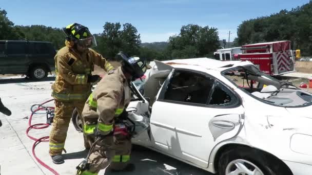 Fort Hunter Liggett Brandweer Trein Army Reserve 12M Army Brandweerlieden — Stockvideo