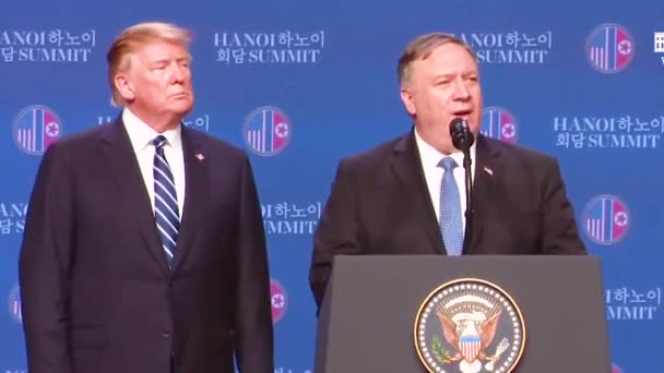 2019 Usa Utrikesminister Mike Pompeo Håller Presskonferens Efter President Donal — Stockvideo