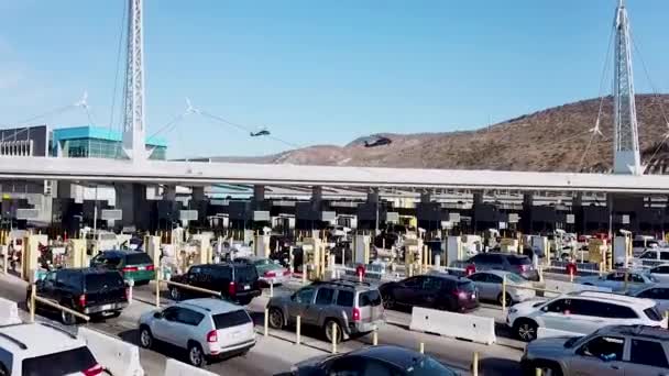 2018 Aérea Sobre Fronteira San Ysidro Tijuana Eua México Cruzando — Vídeo de Stock