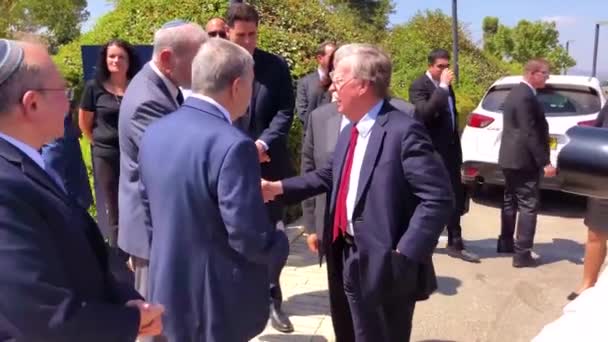 2018 Amerikaanse Nationale Veiligheidsadviseur Ambassadeur John Bolton Bezoekt Israël — Stockvideo