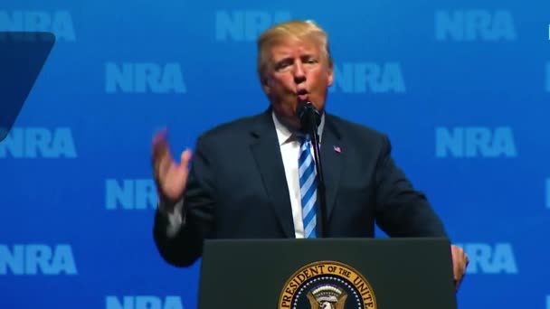 2018 Presidente Los Estados Unidos Donald Trump Habla Con Nra — Vídeo de stock