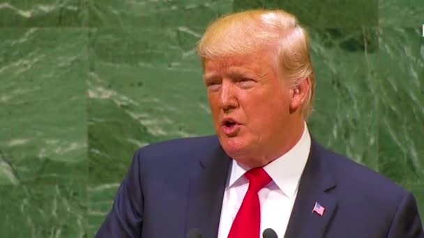 2018 President Donald Trump Addresses United Nations General Assembly New — Stock Video