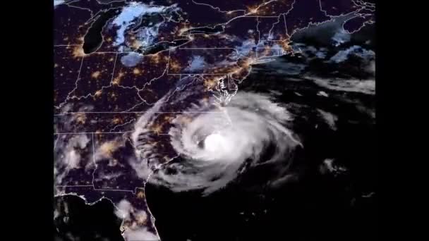 2018 Mapa Meteorológico Animado Noaa Mostra Caminho Furacão Florença — Vídeo de Stock