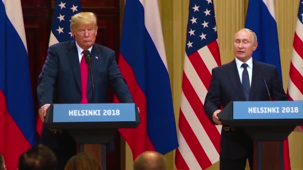2018 Americký Prezident Donald Trump Pořádá Svém Summitu Helsinkách Finsku — Stock video