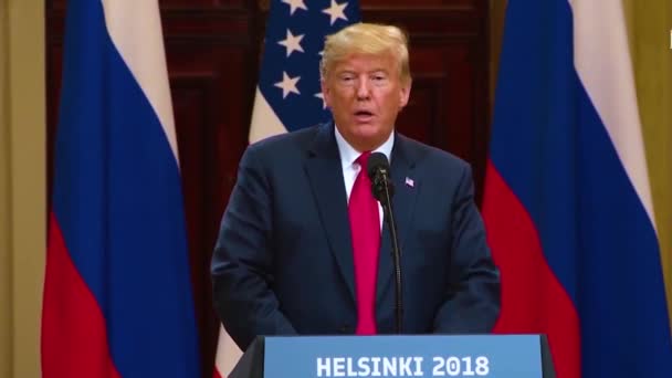 2018 Abd Başkanı Donald Trump Finlandiya Nın Başkenti Helsinki Gerçekleştirdikleri — Stok video