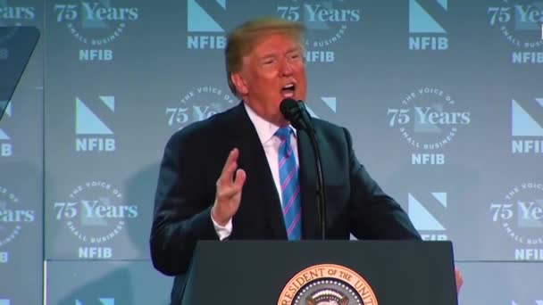 2018 Presidente Los Estados Unidos Donald Trump Habla Sobre Fuerza — Vídeos de Stock