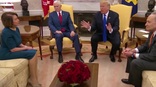 2018 Président Américain Donald Trump Rencontre Chuck Schumer Nancy Pelosi — Video