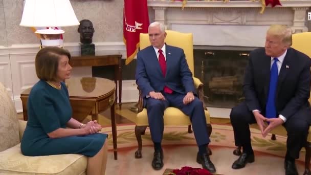 2018 Președintele American Donald Trump Întâlnește Chuck Schumer Nancy Pelosi — Videoclip de stoc