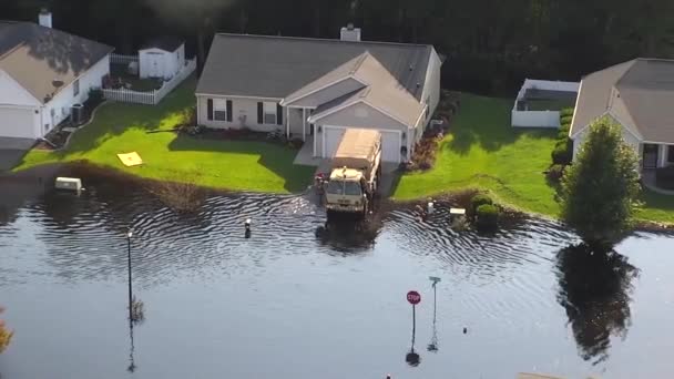 2018 Luftaufnahmen Über Einem Überfluteten Viertel South Carolina Nach Dem — Stockvideo