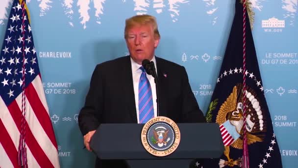 2018 Amerikaanse President Donald Trump Roept Een Aantal Leden Van — Stockvideo