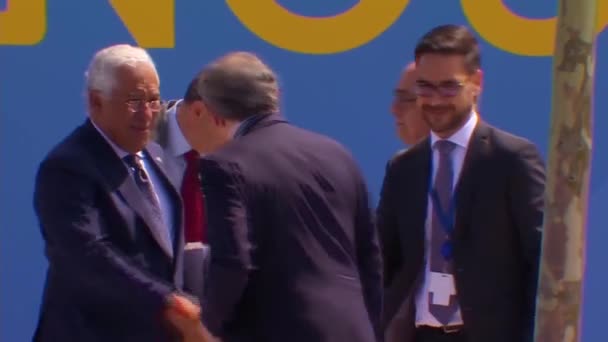 2018 Portugals Premierminister Ant Nio Costa Beim Nato Gipfel Brüssel — Stockvideo