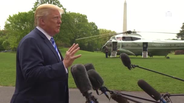 2018 Presiden Amerika Serikat Donald Trump Berbicara Kepada Wartawan Tentang — Stok Video