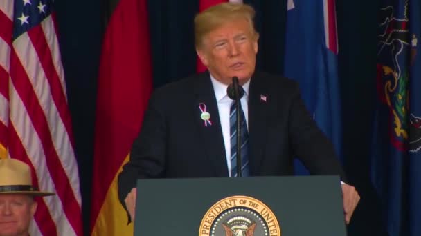 2018 Président Américain Donald Trump Prend Parole United Flight Memorial — Video